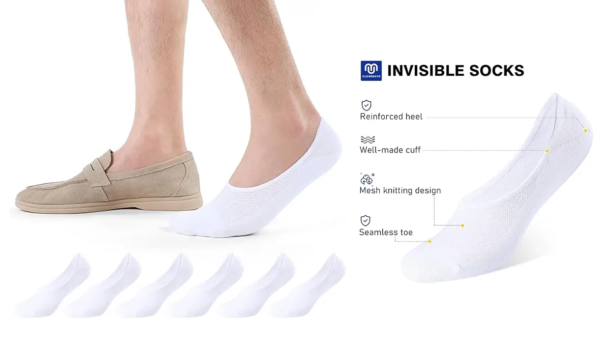 Chollo Pack de 6 pares de calcetines invisibles Closemate unisex por sólo 12,74€ ¡2,12€ el par!