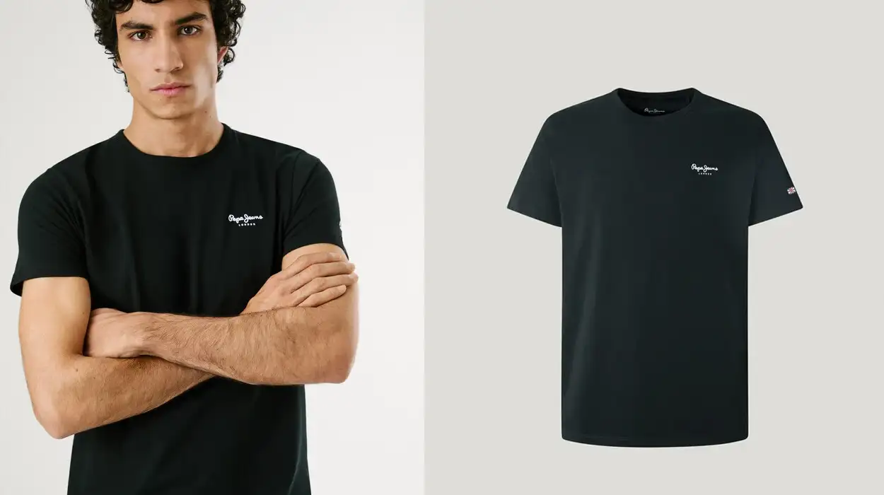 Chollo Camiseta Pepe Jeans Slim Fit Logo en color negro para hombre por sólo 14,59€ (-42%)