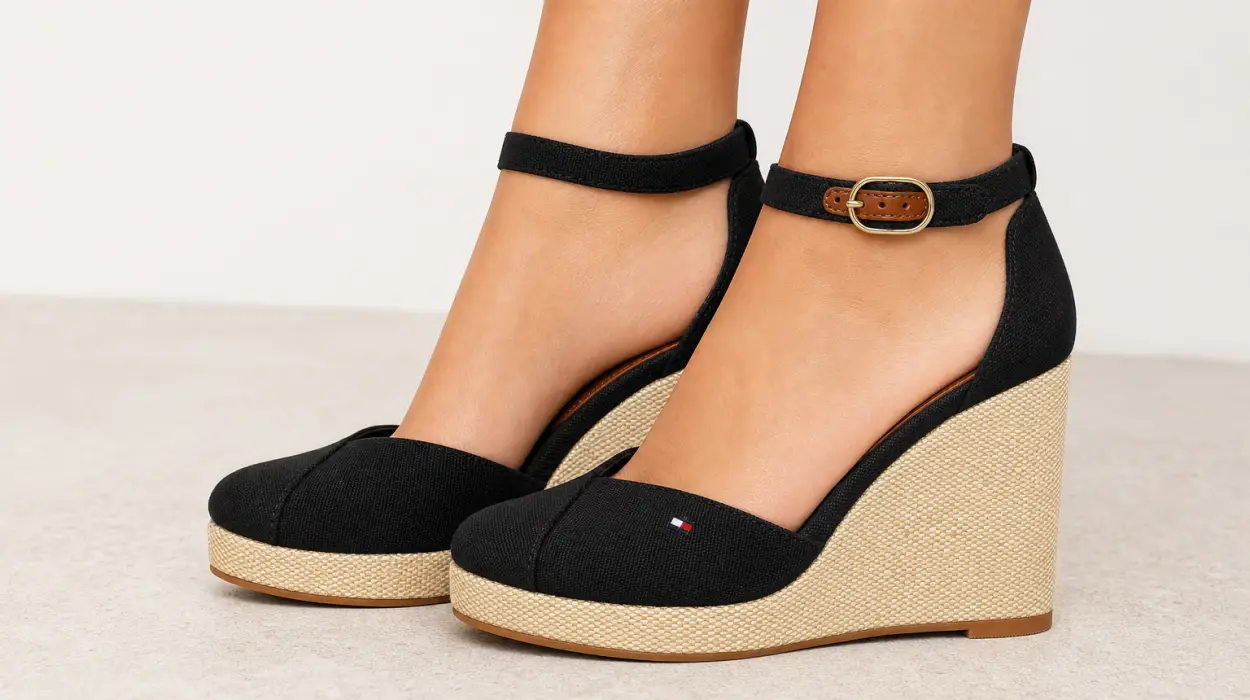 Alpargatas de cuña Tommy Hilfiger Flag Closed Toe para mujer por sólo 52,99€ con envío gratis (-47%)