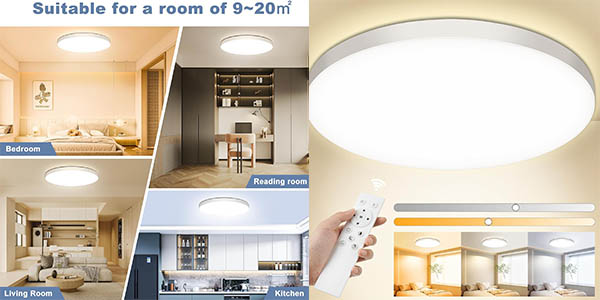 Chollo Plafón LED Ouila regulable de 24W y 2.000 lúmenes por sólo 17,01€ (-5%)