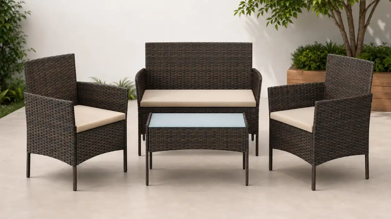 Conjunto de muebles de jardín Songmics de ratán para un verano acogedor por sólo 139,99€ con envío gratis (-26%)