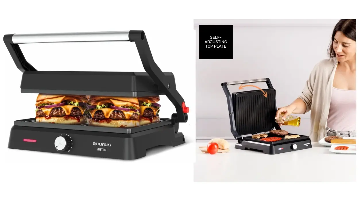 Chollo Grill Taurus Bistro 2 en 1 de 2.600W por sólo 32,90€ con envío gratis (-56%)
