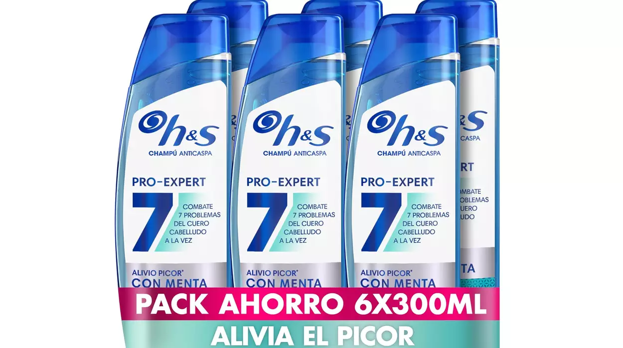 Chollo Pack x6 Champú H&S Pro-Expert 7 anticaspa y alivio del picor por solo 19,99€ (-33%)