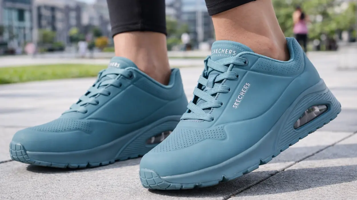 Las zapatillas superventas de Skechers con cámara de aire para mujer hoy bajan a precio mínimo en color azul ¡44% de descuento!