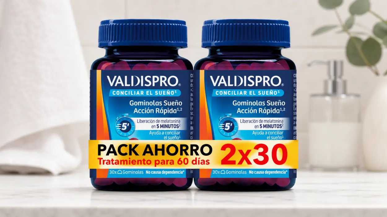 Pack x60 gominolas con melatonina y melisa Valdispro Sueño Acción Rápida para dormir mejor, sabor bayas por sólo 18,39€ (-20%)