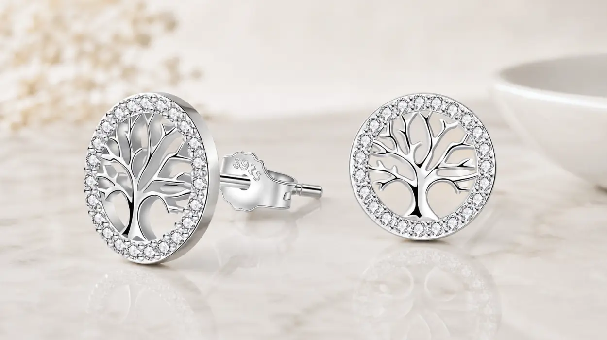 Pendientes Ábol de la Vida de 10 mm en Plata de ley 925 y Circonita 3A, con caja regalo por sólo 15,99€ (-24%)