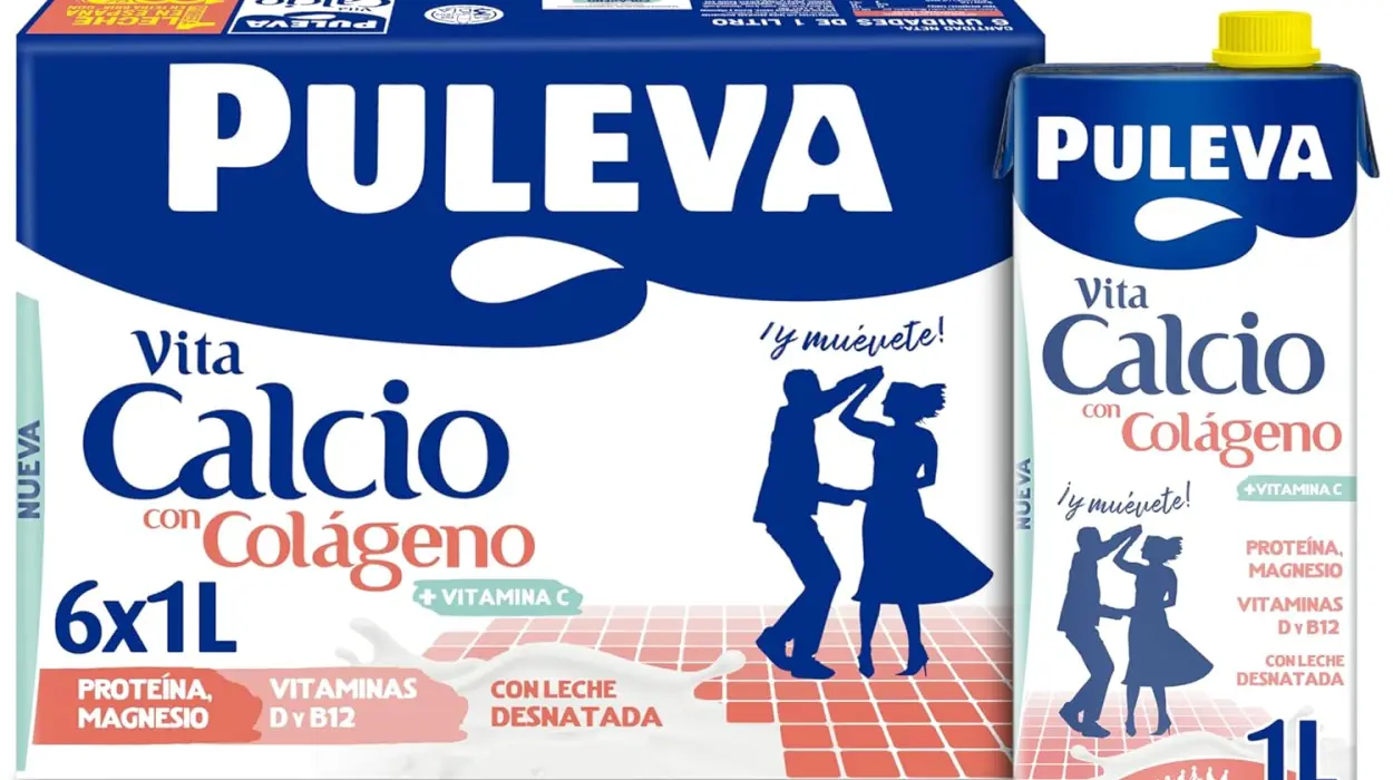 Pack x6 Leche desnatada Puleva Vita Calcio con colágeno y vitaminas de 1L por sólo 6,58€ (-35%)