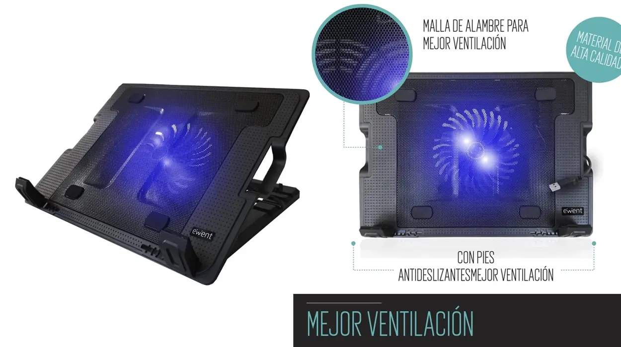 Chollazo Base de refrigeración Ewent EW1258 para portátiles de hasta 17” por sólo 8,45€ (-41%)