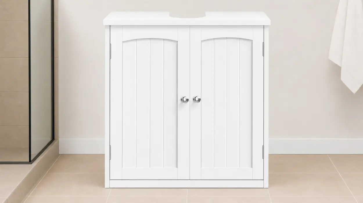 Mueble bajo lavabo rústico con 2 puertas y estante ajustable por sólo 35,14€ con envío gratis (-28%)