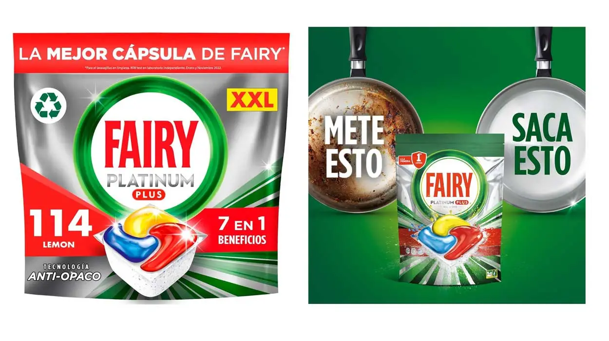 Chollo Pack x114 cápsulas para lavavajillas Fairy Platinum Plus All in One por sólo 17,35€ con envío gratis (-57%) ¡0,16€ la dosis!