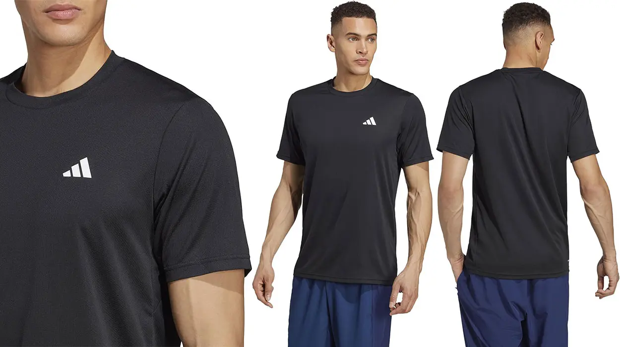 Esta vendidísima camiseta de entrenamiento Adidas hoy está muy rebajada en color negro ¡Se agotará pronto!