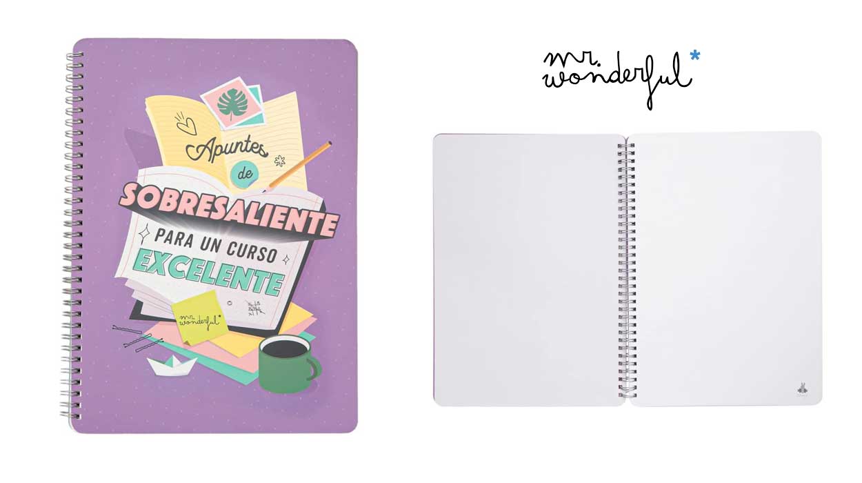Chollo Libreta A4 Mr.Wonderful Apuntes de sobresaliente para un curso excelente por sólo 4,66€ (-22%)