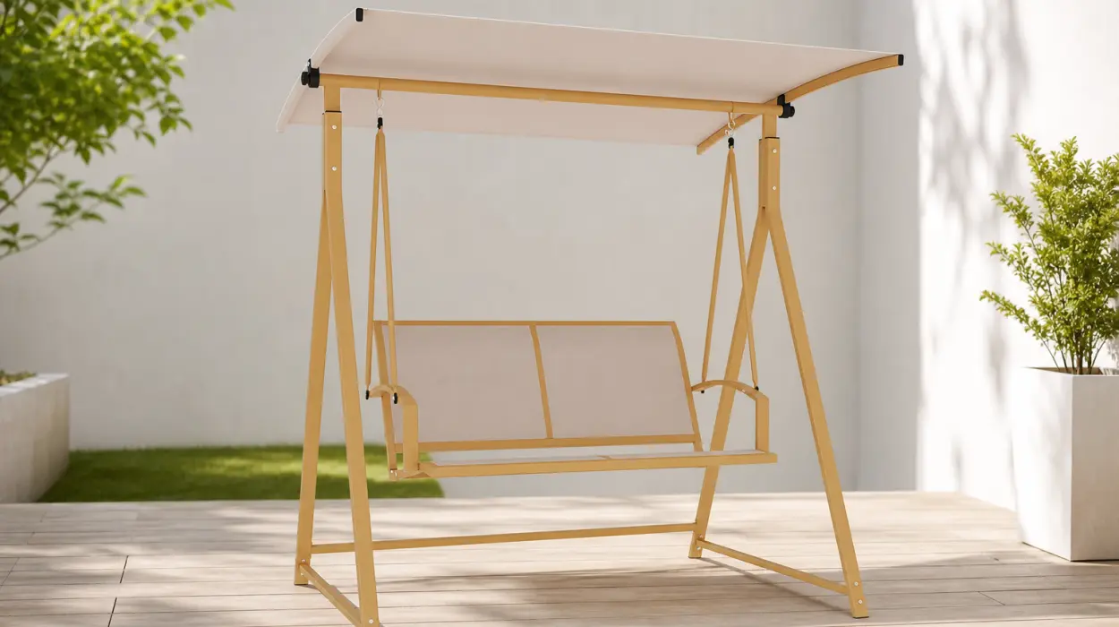 Columpio de jardín Outsunny de 2 plazas con toldo ajustable por sólo 69,81€ con envío gratis (-48%)