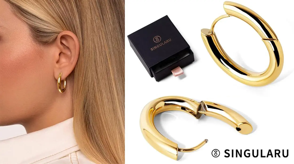 Estos pendientes minimalistas de Singularu con baño en oro tienen un precio IRRESISTIBLE (-27%)