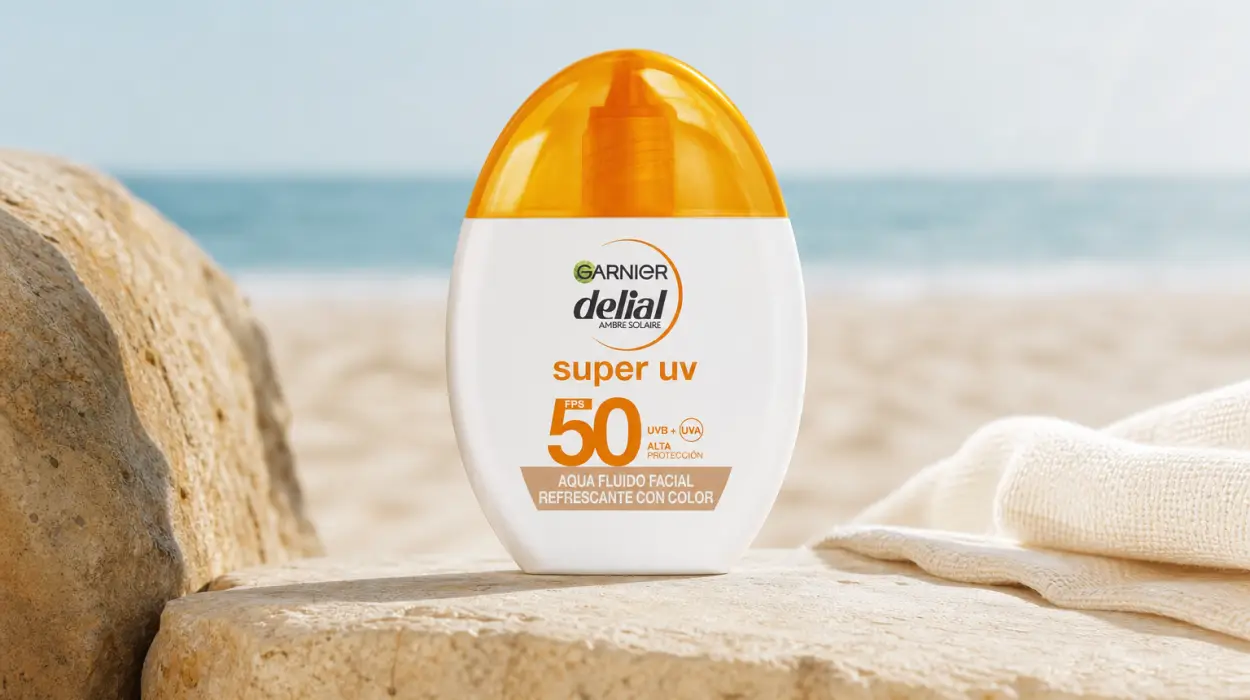 Protector solar facial Garnier Delial Super UV FPS 50+ con ácido hialurónico de 40 ml por sólo 11,97€ (-25%)