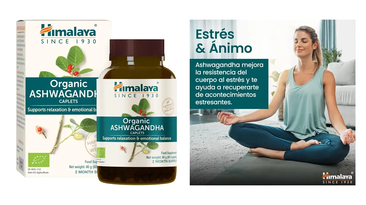 Chollo Suplemento de Ashwagandha orgánica Himalaya de 60 cápsulas por sólo 15,64€ (-35%)
