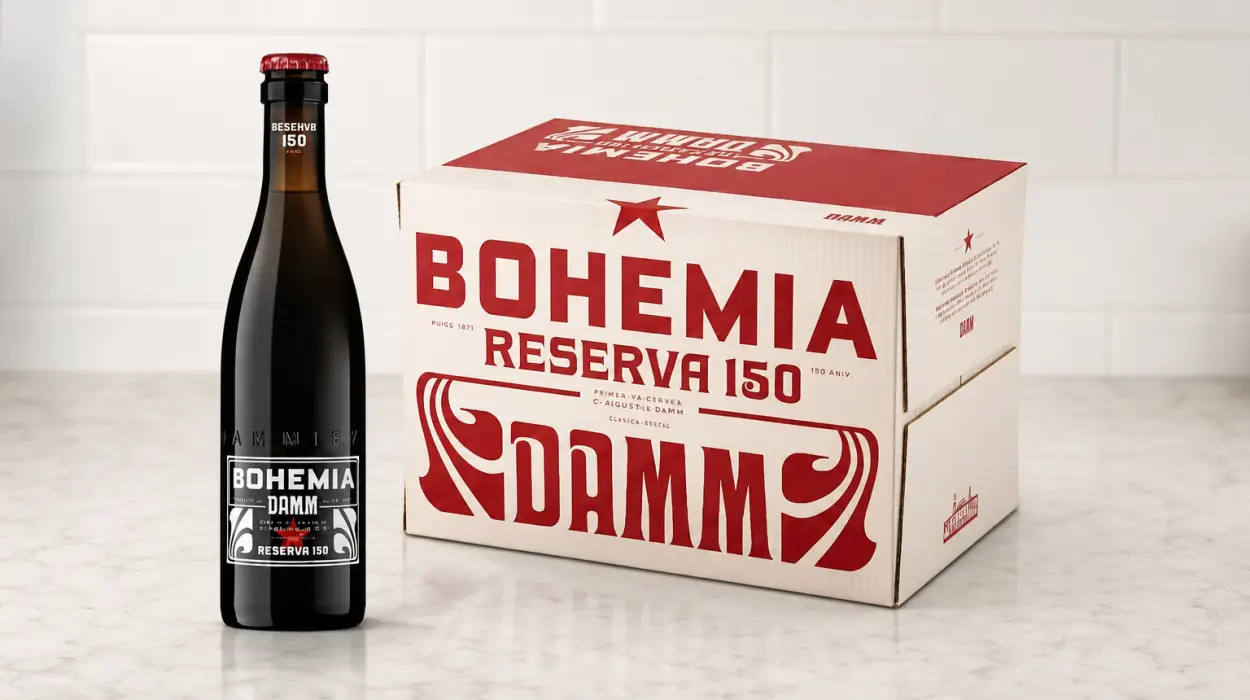 Pack x24 cervezas Bohemia Damm 150 Aniversario en botella de 33 cl, sabor equilibrado y artesanal por sólo 25,99€ (-27%)