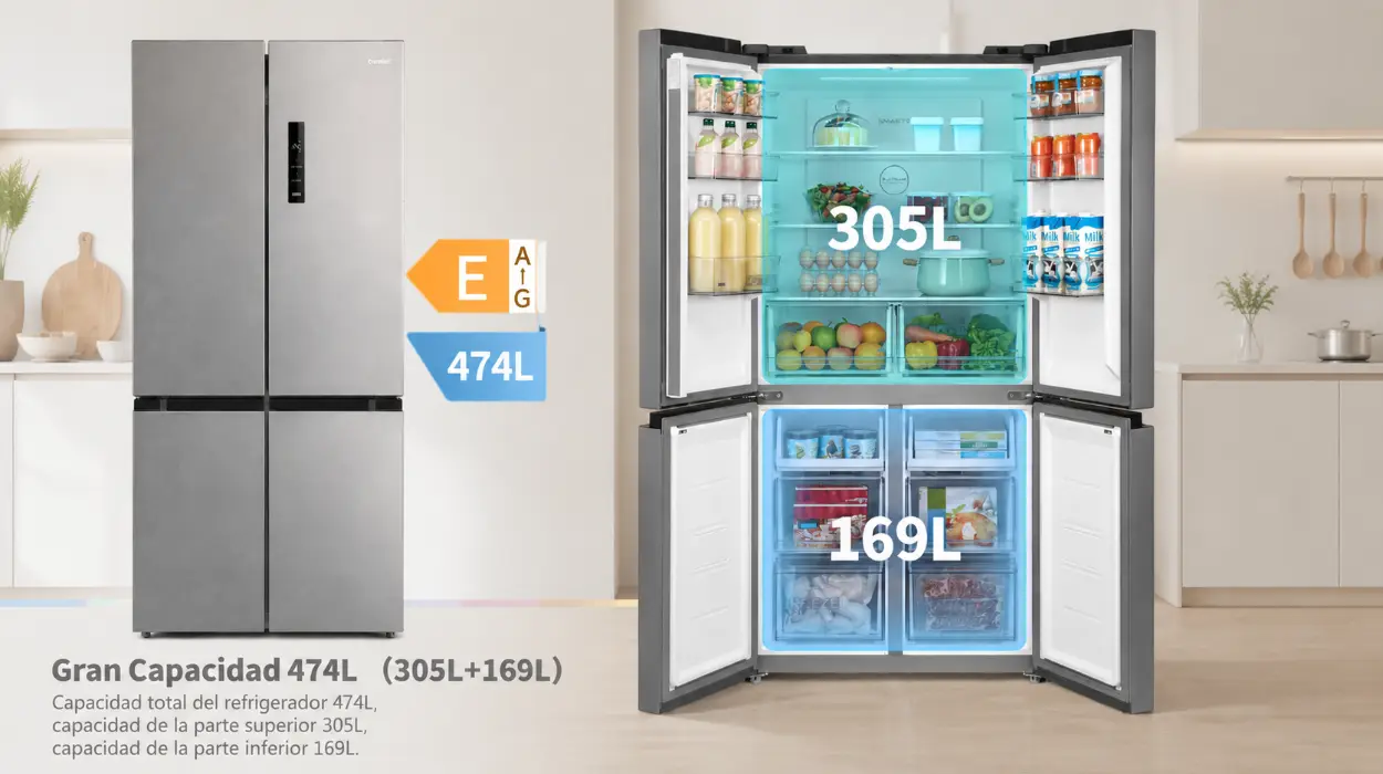 Frigorífico Comfee de 4 puertas con 474L por sólo 588,99€ con envío gratis (-12%)