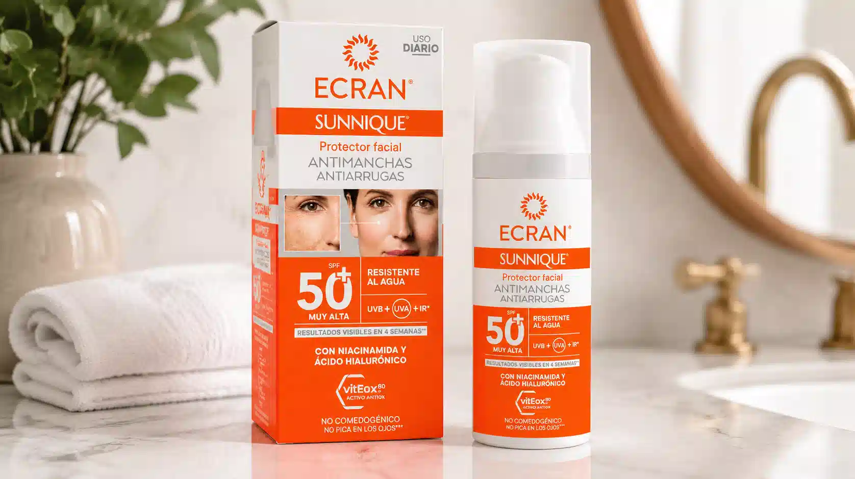 Fluido Protector Ecran Sunnique Antimanchas SPF 50+ por sólo 8,30€ con cupón (-23%)