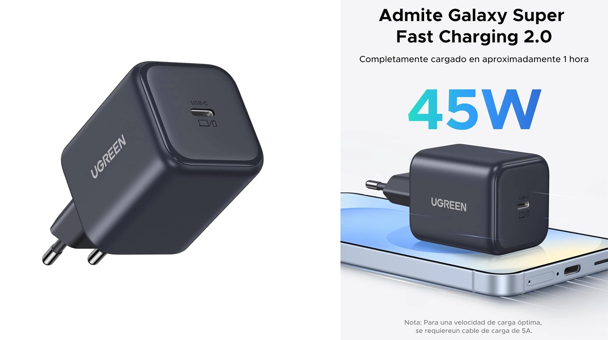 Chollo Cargador Ugreen USB-C 45W GAN por sólo 12,99€ (-15%)