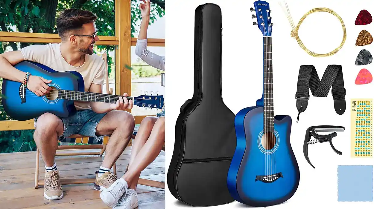 Esta guitarra acústica para principiantes está arrasando Amazon todo lo que necesitas para iniciarte por menos de 48€
