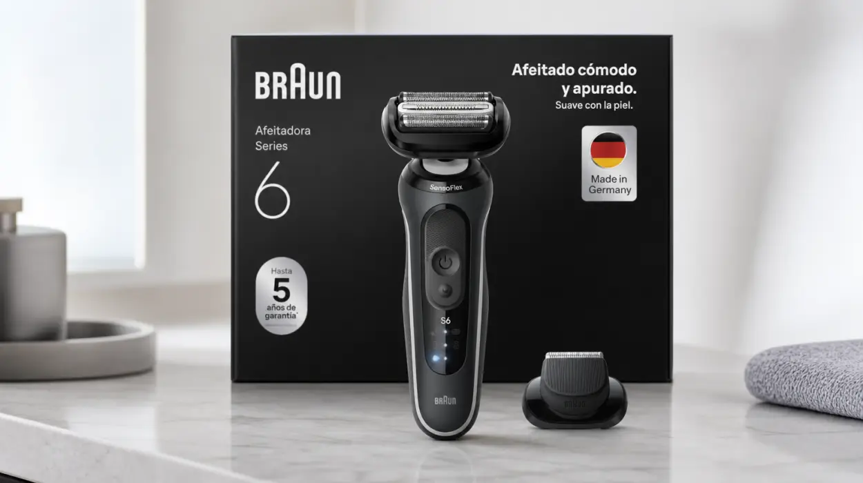 Afeitadora eléctrica Braun Series 6 62-G1200SI para hombre con recortadora de precisión por sólo 99,99€ con envío gratis (-44%)
