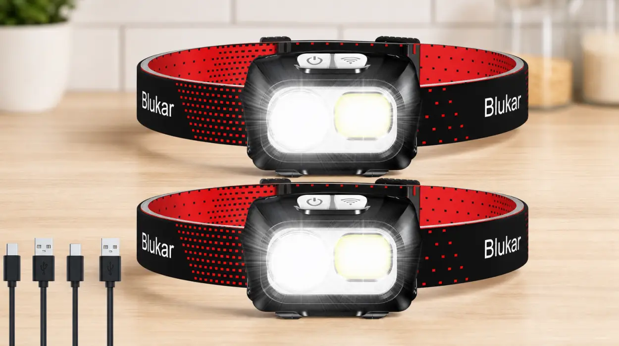 Pack x2 linternas frontales Blukar LED recargables con luz manos libres por sólo 15,46€ (-23%)