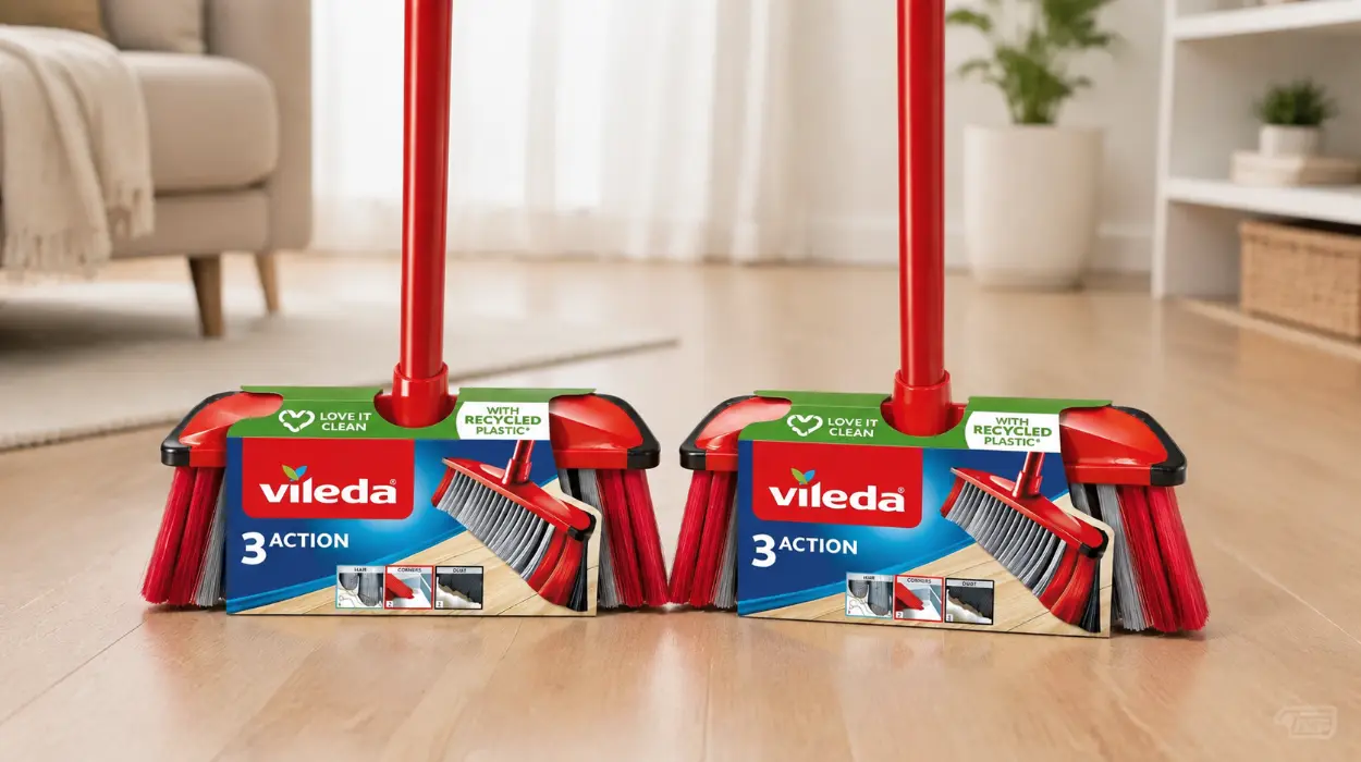 Pack de 2 escobas Vileda 3Action para interiores con 3 tipos de cerdas por sólo 11,98€ (-33%)