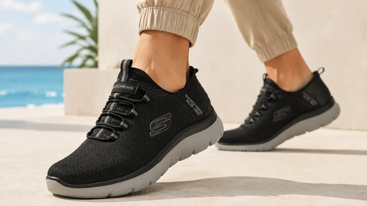 Chollo Zapatillas Skechers Slip-ins: Summits High Range negras para hombre por sólo 46,95€ con envío gratis (-45%)