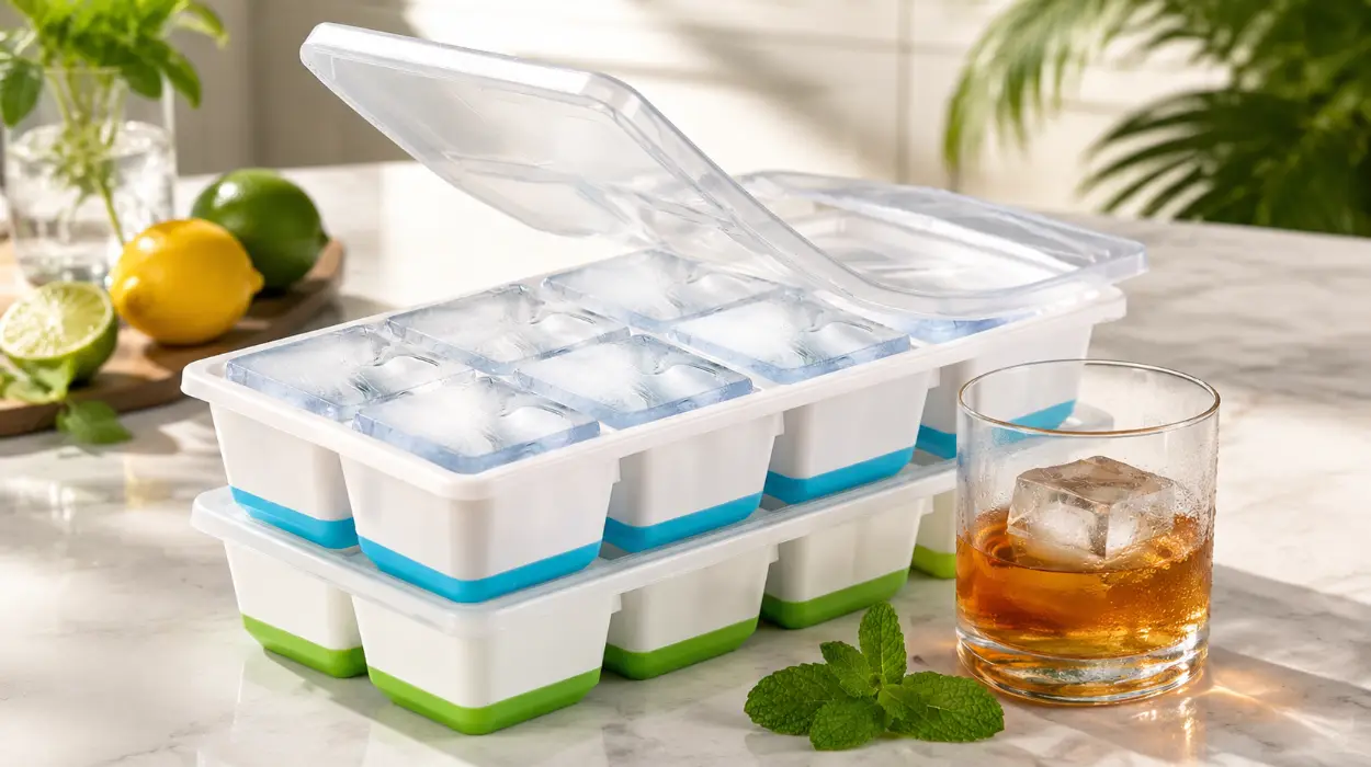 Pack x2 cubiteras JRISBO de silicona con tapa para cubitos grandes por sólo 8,98€ (-25%)