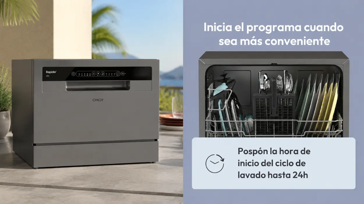 Lavavajillas compacto Candy CP 6E51LS de 6 servicios por sólo 243,99€ con envío gratis (-24%)