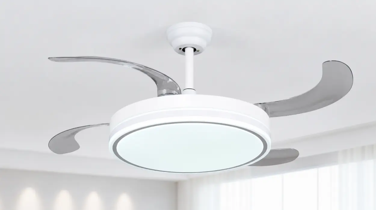 Ventilador de techo con aspas retráctiles, LED regulable y mando a distancia por sólo 31,88€ con cupón y envío gratis (-80%)