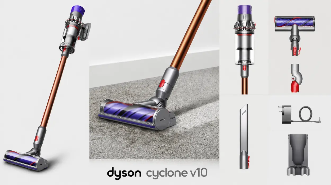 Aspiradora sin cable Dyson Cyclone V10 con adaptador para zonas difíciles por sólo 379€ con envío gratis (-21%)