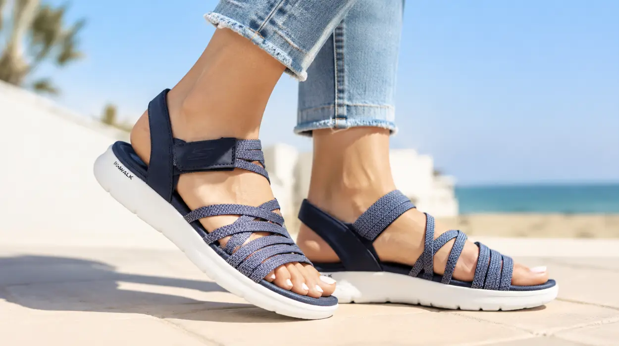 Sandalias Skechers Go Walk para mujer con plantilla Goga Mat por sólo 29,97€ con envío gratis (-50%)