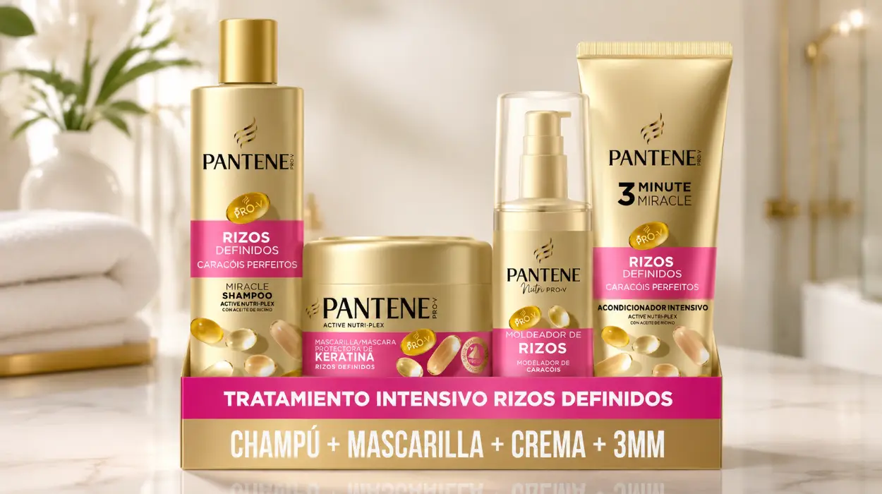Pack Pantene Rizos Definidos con champú, mascarilla, acondicionador y moldeador por sólo 14,24€ (-35%)