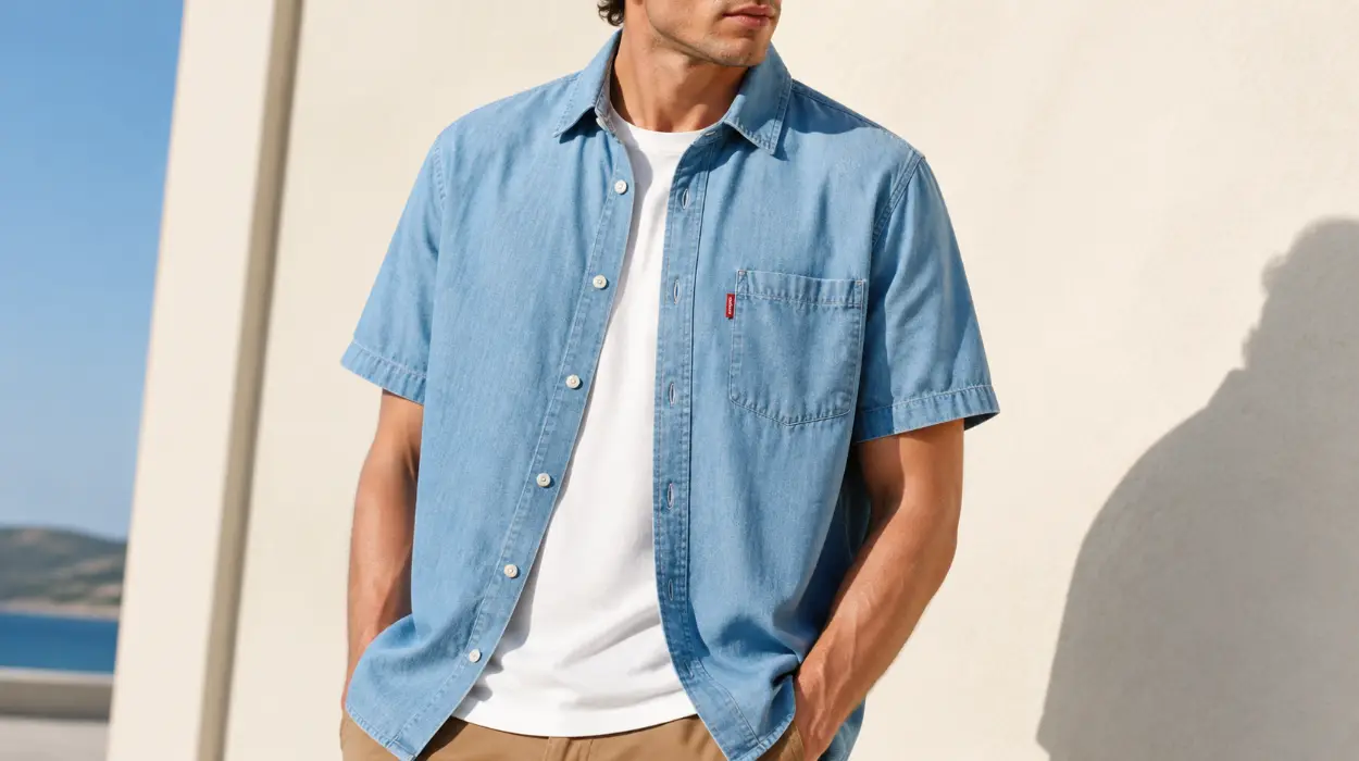 Camisa de manga corta Levi’s Sebastian Chambray para hombre por sólo 27,50€ (-50%)