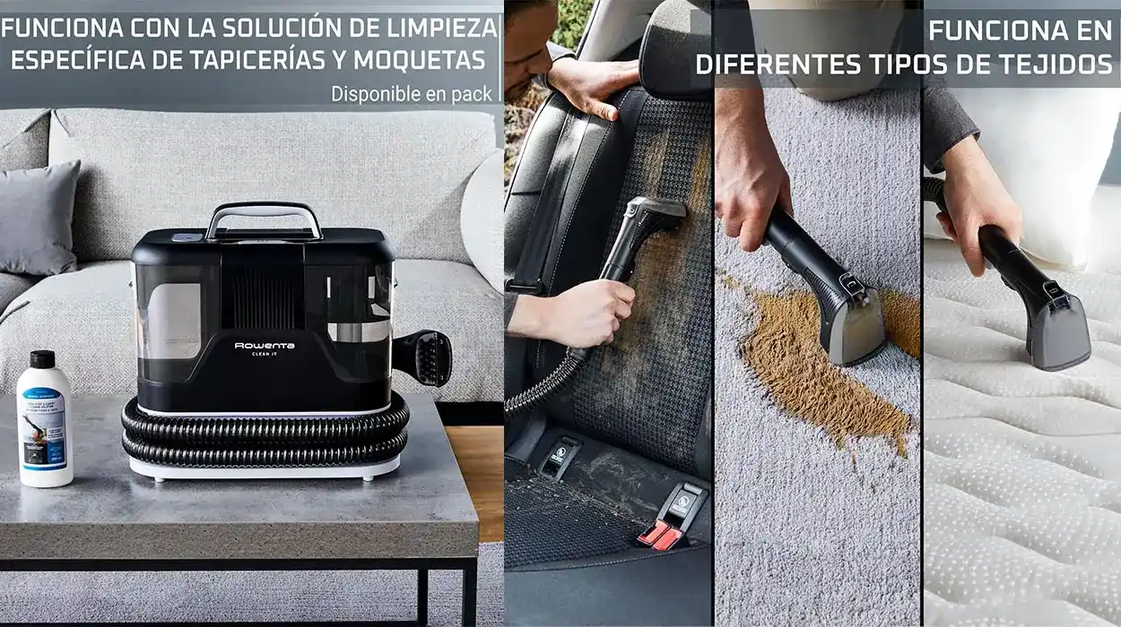 Chollo Aspirador de tapicerías multiuso Rowenta Clean It con fregado por sólo 109,99€ con envío gratis (-31%)