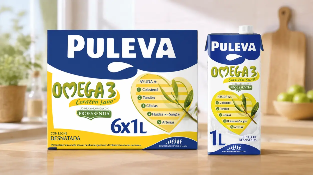 Pack x6 leche Puleva Omega 3 Original de 1 l por sólo 6,76€ (-30%)