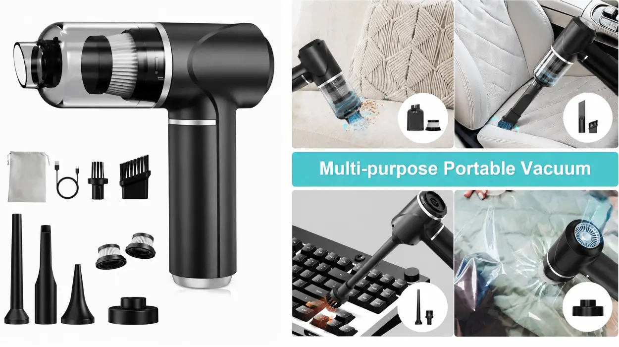 Aspiradora de mano Piarhlie sin cable 4 en 1 con 30 kPa de succión y carga USB-C por sólo 23,21€ (-49%)