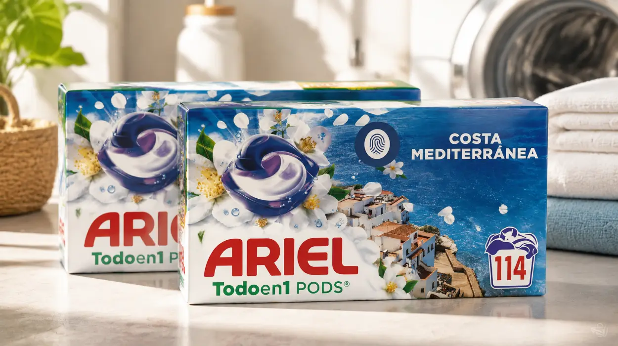 Cápsulas Ariel Todo en 1 PODS Brisa Marina y Jazmín para 114 lavados por sólo 27,99€ (-32%) ¡0,25€ cada una!