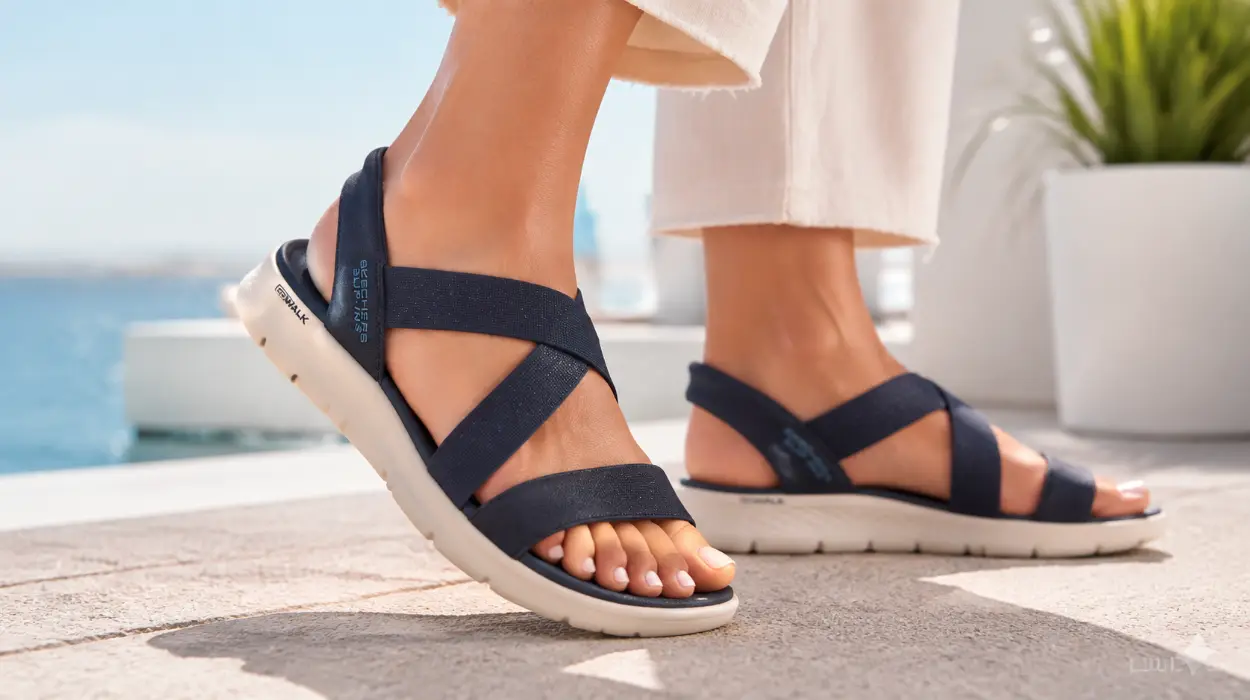 Sandalias Skechers Slip-In Go Walk Flex Sandal Glimmer Up para mujer por sólo 34,97€ con envío gratis (-50%)
