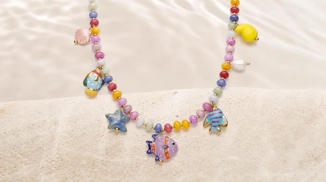 Collar Singularu Oceánic Colors de acero bañado en oro 18 kt para mujer por sólo 19,99€ (-50%)