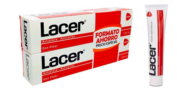 Chollo Pack x2 Pasta dental Lacer con flúor de 125 ml por sólo 8,17€ (-24%)