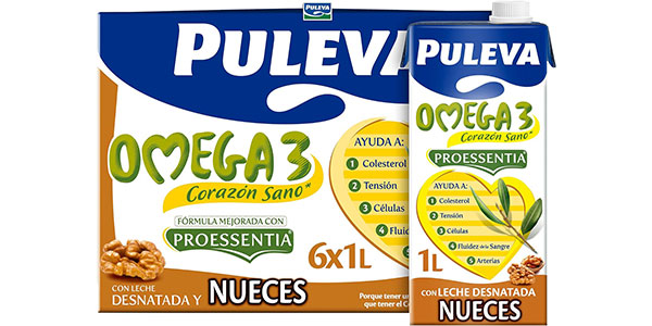 Chollo Pack x6 Leche Puleva Omega Proessentia 3 Nueces por sólo 6,89€ ¡1,15€ cada brik!