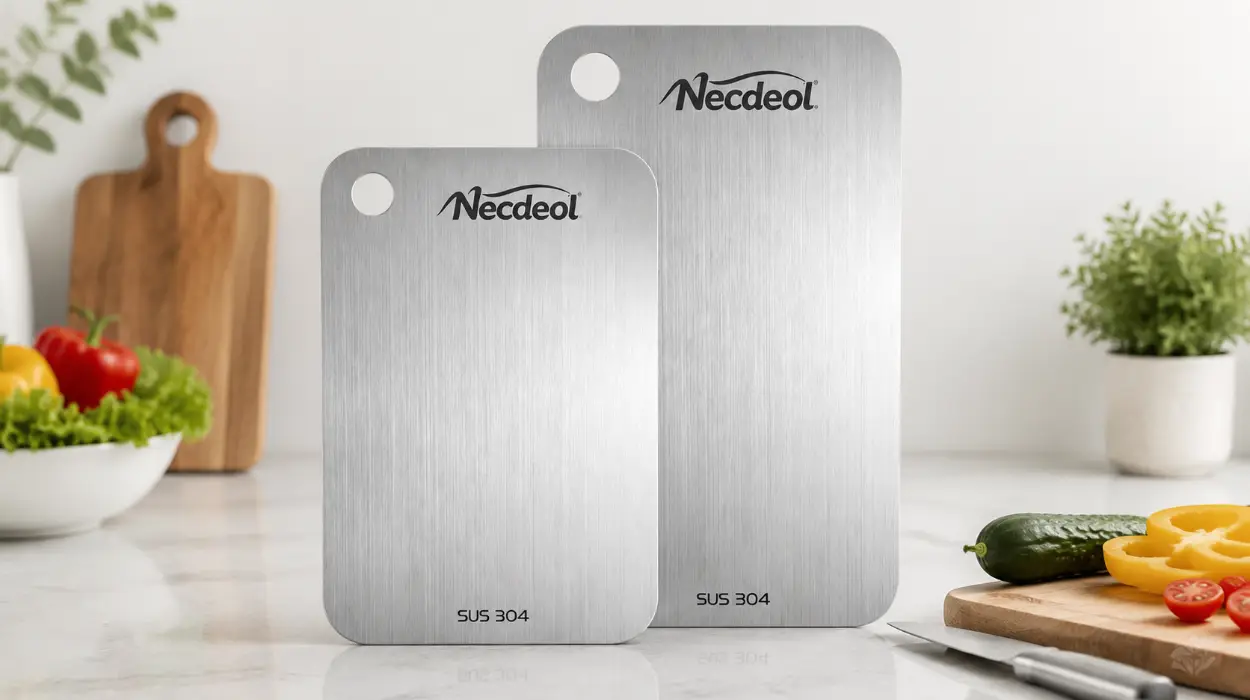 Pack x2 tablas de cortar de acero inoxidable 304 de doble cara (24 x 15 cm) por sólo 7,92€ (-28%)