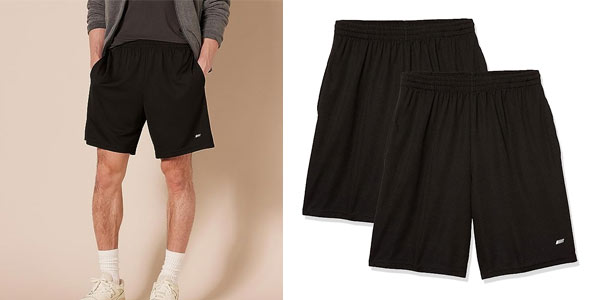 Chollo Pack x2 pantalones cortos deportivos Amazon Essentials para hombre por sólo 15,30€ (-26%)