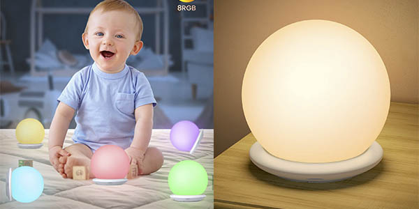 Chollo Luz nocturna infantil LED Koofit con carga USB y control táctil por sólo 12,63€ (-16%)