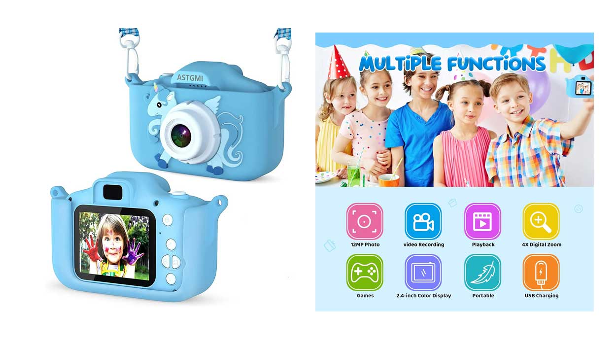 Chollo Cámara de fotos digital HD 1080P para niños con tarjeta de 32 GB por sólo 17,91€ (-19%)