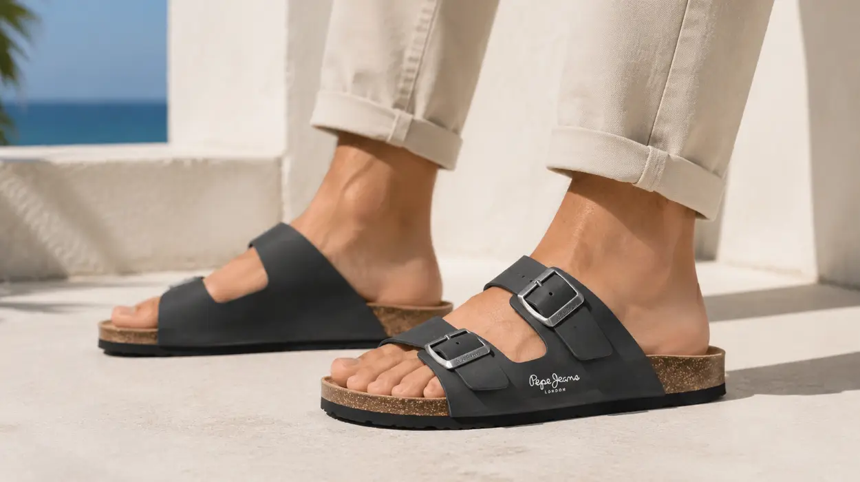 Sandalias Pepe Jeans Bio Double Velour para hombre con suela anatómica por sólo 35,94€ con envío gratis (-40%)