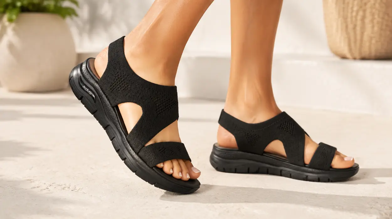 Sandalias Skechers Cali para mujer, ligeras y fáciles de poner por sólo 39€ con envío gratis (-44%)